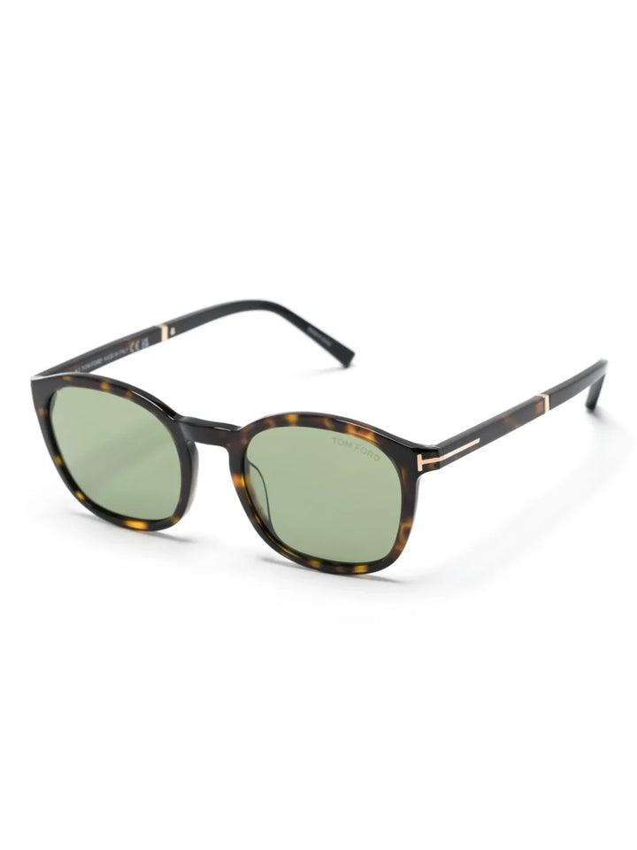 TOM FORD Eyewear tortoiseshell-effect round-frame sunglasses - Tenue